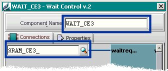Connect the wait request input to the output of the Chip Select module.