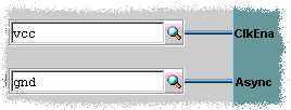 Example of connections tied to "vcc" and "gnd".