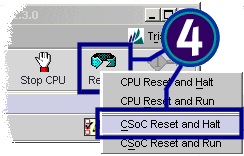 Using FDL, issue a CSoC Reset and Halt command.