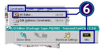 Constraints --> I/O Editor --> MIU