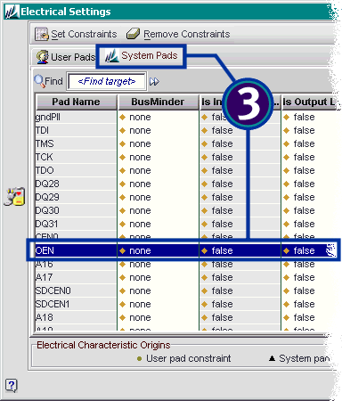 Click "System Pads" tab and double-click on the OEN pin.