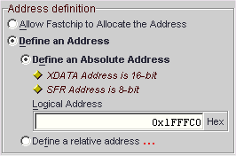 Assign physical address 0x1FFFC0 in order to assign the Command Register to SFR location 0xC0.